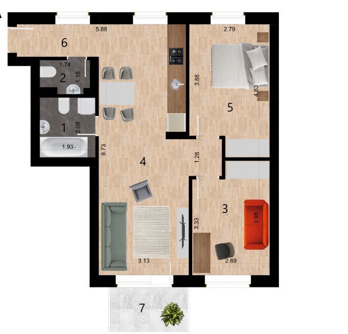 Apartament 3 camere, 2 bai, balcon, etaj intermediar, garaj, Zorilor - Poză 6