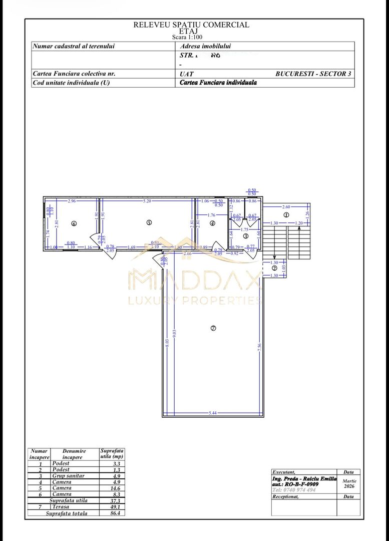 Spatiu Comercial  *731mp* / VAD stradal 31m / 19 locuri de parcare // Unirii - Schiță 42