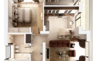 2 camere Premium I Vedere Panoramica I 82 mp - Poză 25