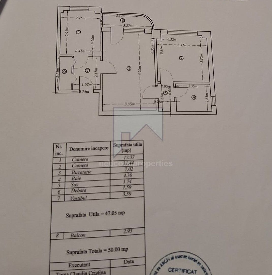 Vanzare apartament 2 camere Rahova - Barca - Schiță 17