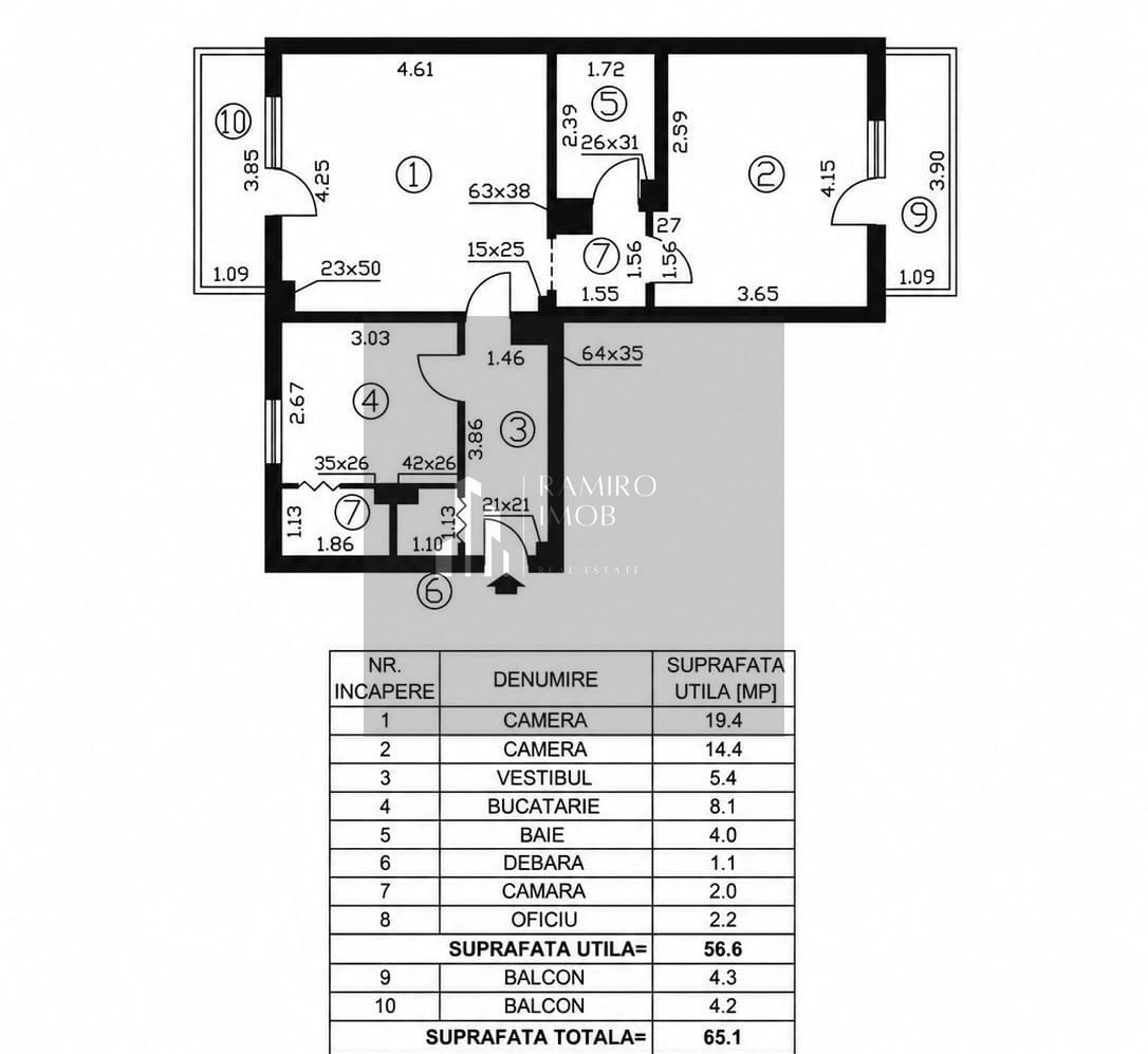 Apartament 2 camere | Baicului – Doamna Ghica | 65 mp | Etaj 1 | 1986 - Poză 10