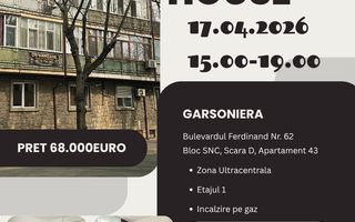 Garsonieră ultracentrală Constanța, etaj 1, mobilată - Poză 1