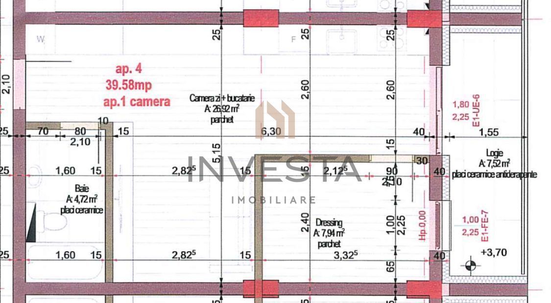 Oportunitate investitie apartament 1 camera semifinisat cartier Europa - Schiță 3