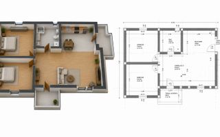 Casă VIȘAN, 3 camere decomandat 74 mp utili, teren 430 mp + parcare - Poză 1