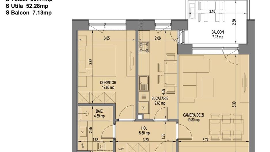 Apartament cu 2 camere faza2 – Pipera-Aviatiei | Nusco City - Poză 1