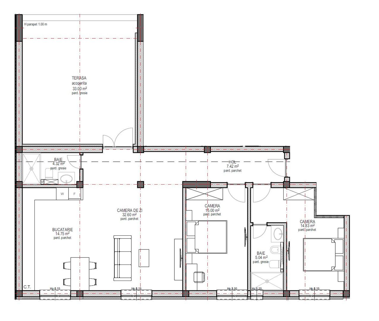 Penthouse 94mp, Sibiu - Schiță 7