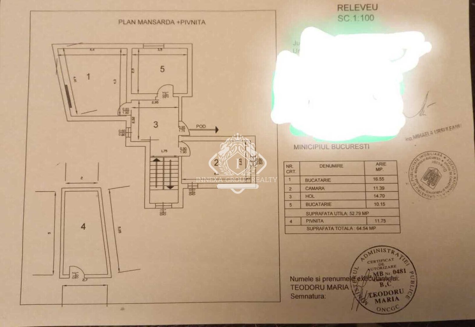Gradina Icoanei | Apartament 5 camere in vila interbelică | Curte individuală - Schiță 26