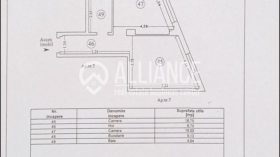 Palazu Mare(COD 05) - Apartament 2 camere| Etaj 1| Parcare acoperită | - Schiță 3