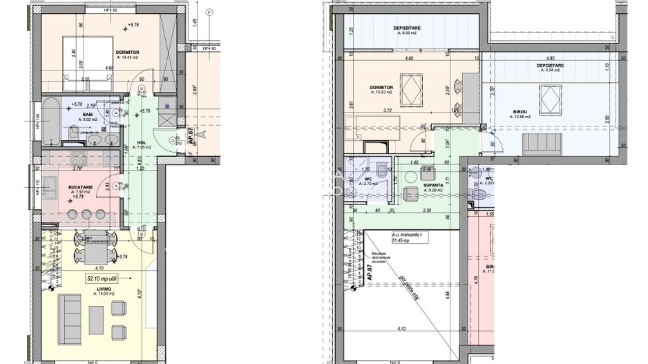 Penthouse 4 camere - mobilat si utilat - intabulat  - DaVinci Homes Cristian - Schiță 19