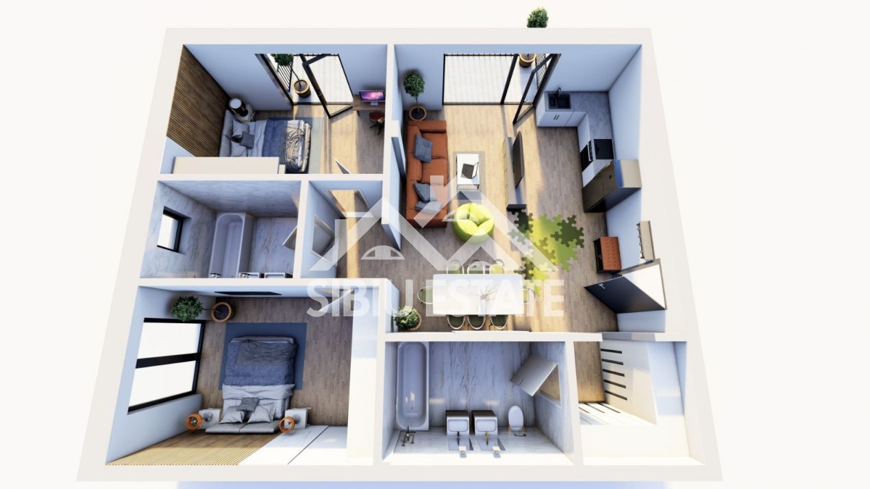 Apartament 3 camere , 87,6 mp utili , Etaj 1 , Finisaje Premium - Poză 7