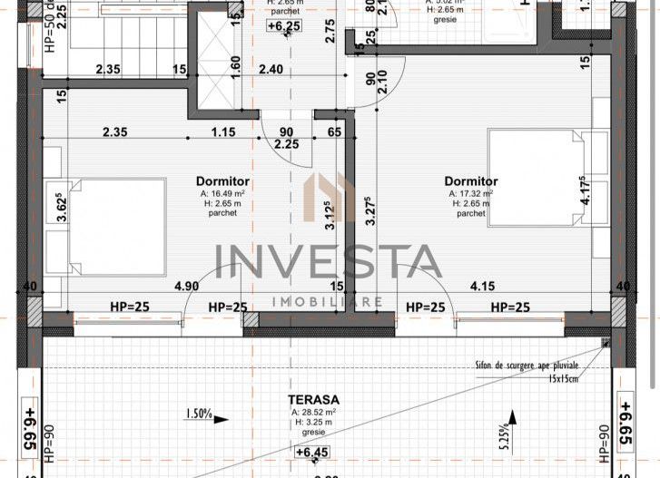 Ap 4 camere  in imobil tip vila, 121.74 mp utili + terasa 28 mp! - Schiță 3