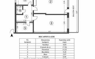 VANZARE 2 CAMERE 45MP | PRIMAVERII-DOROBANTI | TERASA 6MP | NERENOVAT - Schiță 7
