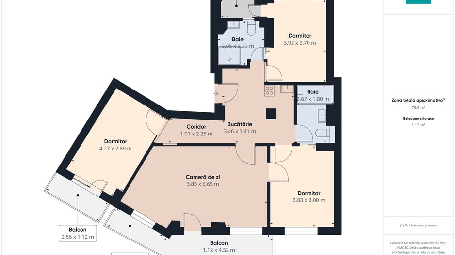 Apartament Premium 4 camere, 89mp, etaj 1, Complex - Poză 6