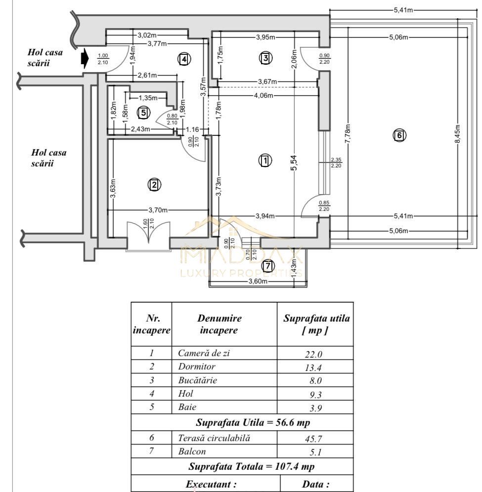 Apartament 2 camere_LUX_107.4 mp**Terasa de 45 mp//Mogosoaia - Schiță 34