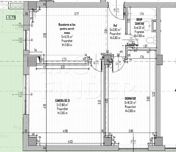 Apartament 2 camere | Str. Liviu Rebreanu | 60,15 mp | Parter înalt - Schiță 7