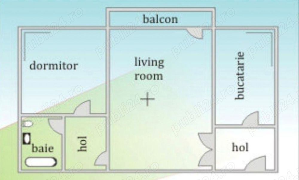 Apartament 2 camere, semidecomandat, Tiglina 1 - Poză 4