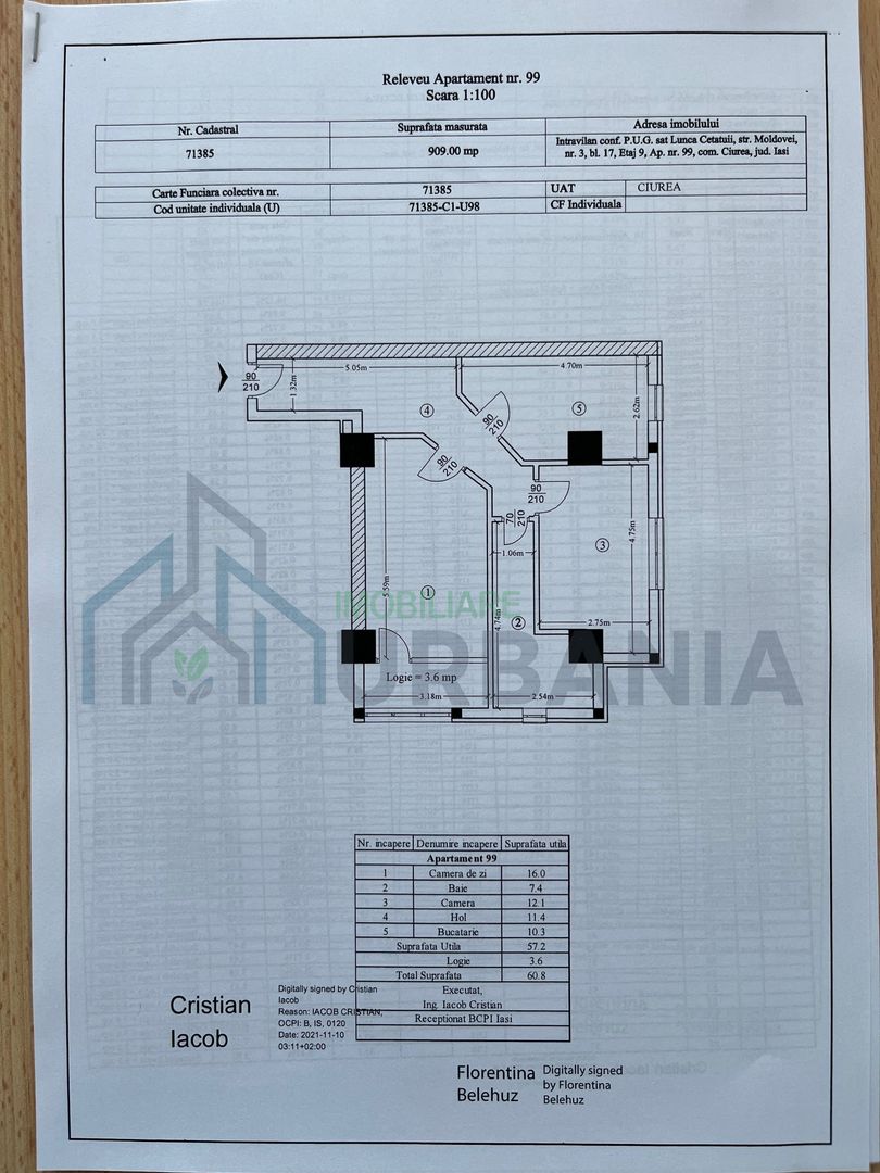 Apartament 2 camere 61mp Decomandat Utilat - Poză 8