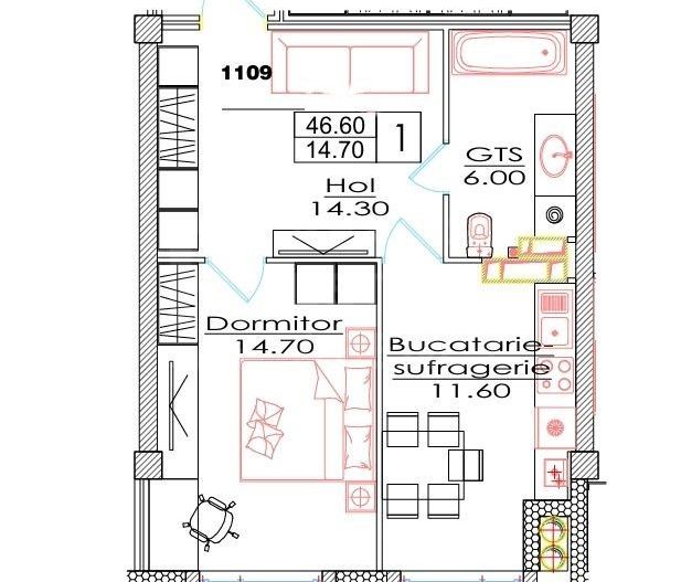Vânzare, apartament, o cameră, str. Ialoveni, Telecentru - Poză 3