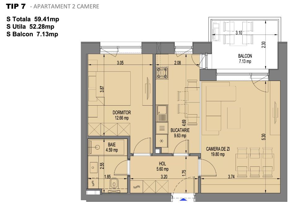 Apartament cu 2 camere faza2 – Pipera-Aviatiei | Nusco City - Poză 1
