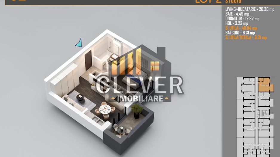 Studio 2 Camere Pallady - 12 min Metrou Nicolae Teclu | Comision 0% - Poză 2