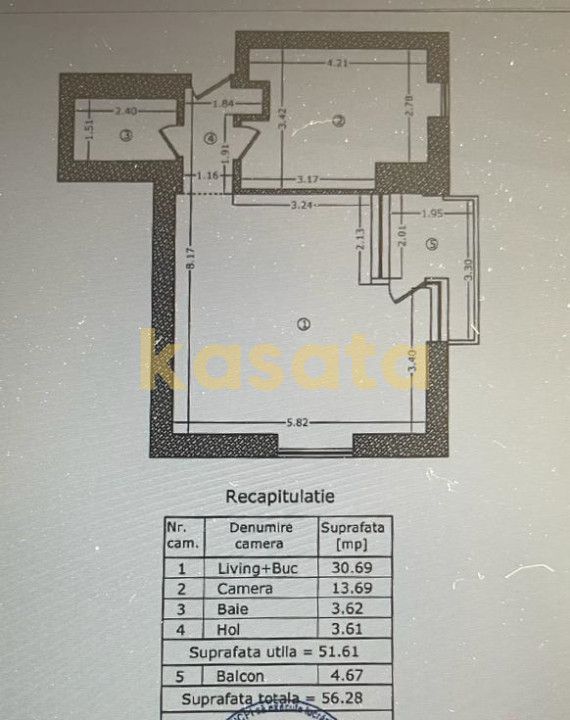 DE INCHIRIAT | APARTAMENT 2 CAMERE | AVIATIEI PARK |  PARCARE - Schiță 7