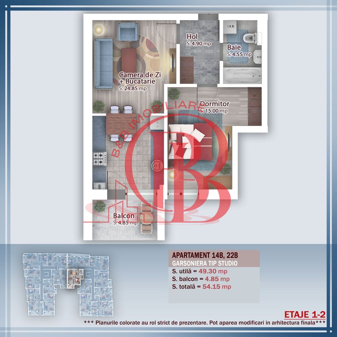 Oferta Lansare 2 camere Titan Pallady  incalzire pardoseala - Schiță 11