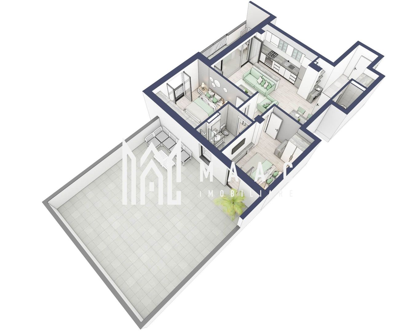 Apartament 3 camere | Balcoane/Terase 31.8 mp | Turnisor - Poză 3