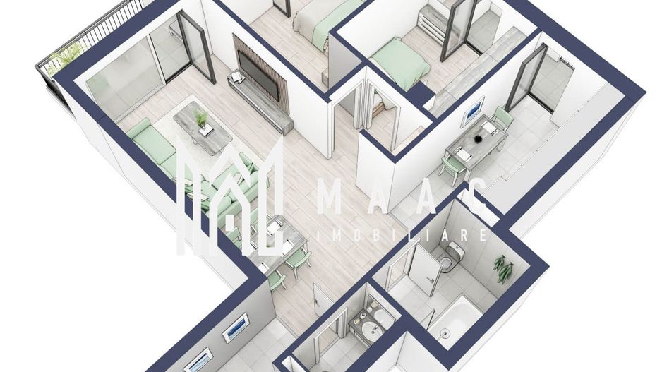 Apartament 3 camere | Balcoane 15.1 mp | Etaj 1 | Turnisor - Poză 4