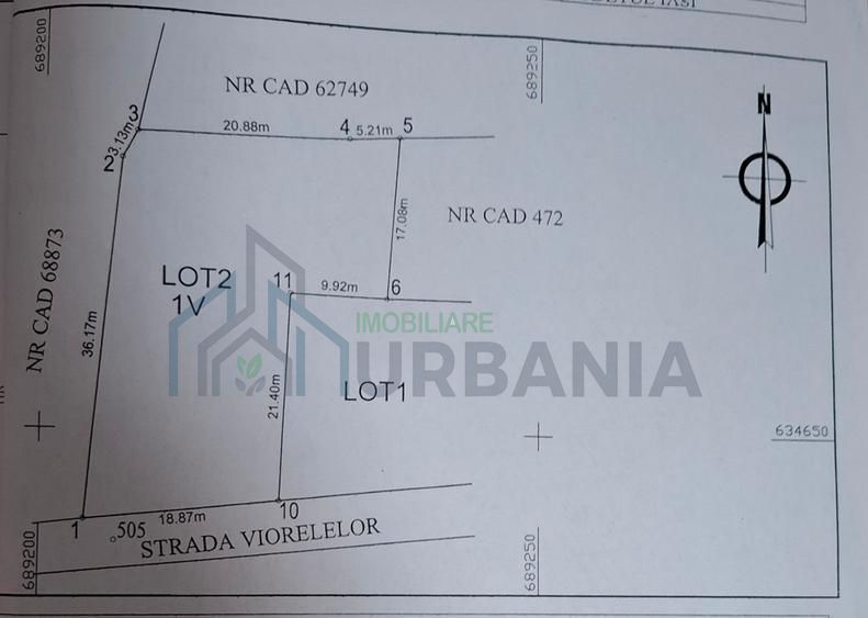 Teren intravilan 842 mp, Valea Lupului, ideal construcție casă - Poză 3