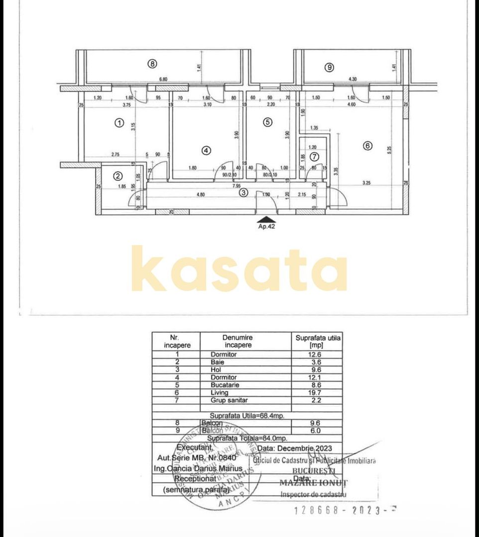 3 camere / Mobilat / Utilat / 2 parcari incluse in pret / LUX - Schiță 16