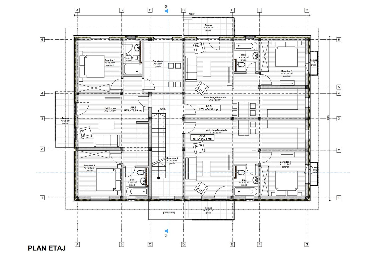Apartament spatios 2 camere, 54 mp, finisaje premium, 2 balcoane - Poză 11