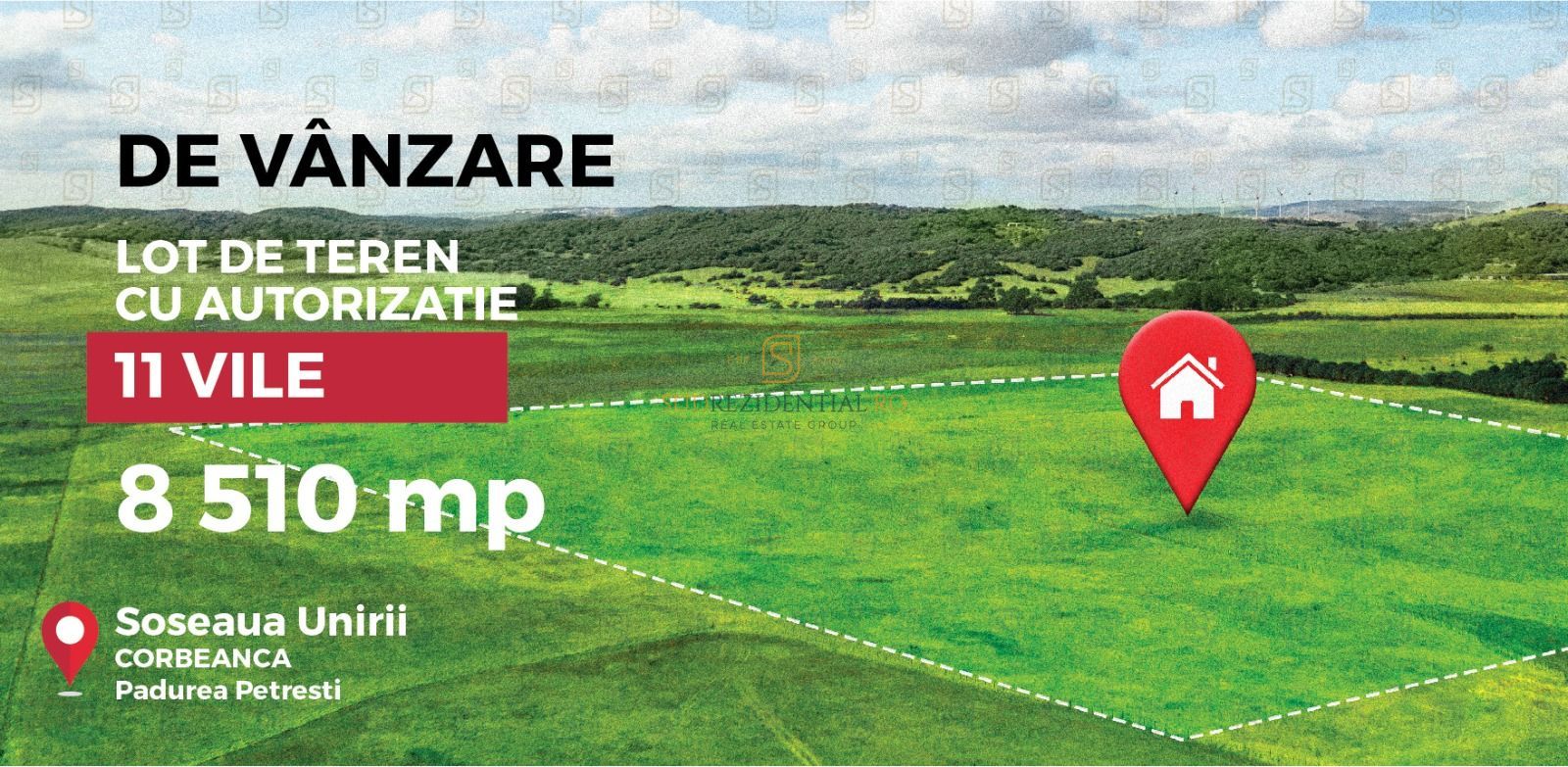 Vanzare teren cu autorizatie, 11 vile exclusiviste, Corbeanca, Ilfov - Poză 1