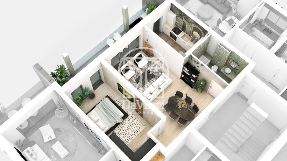 Apartament 2 camere - 54.12. mpu + 14.42 mp terasa  (HOL-77N-DO-ap.3) - Poză 2