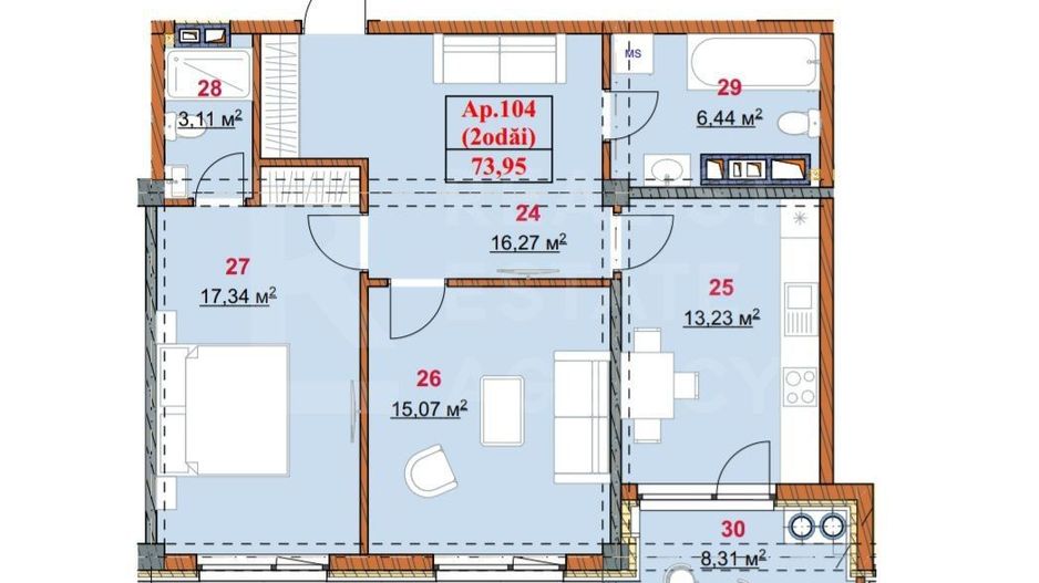 Vânzare, apartament, 3 camere, strada Grenoble, Botanica - Poză 4