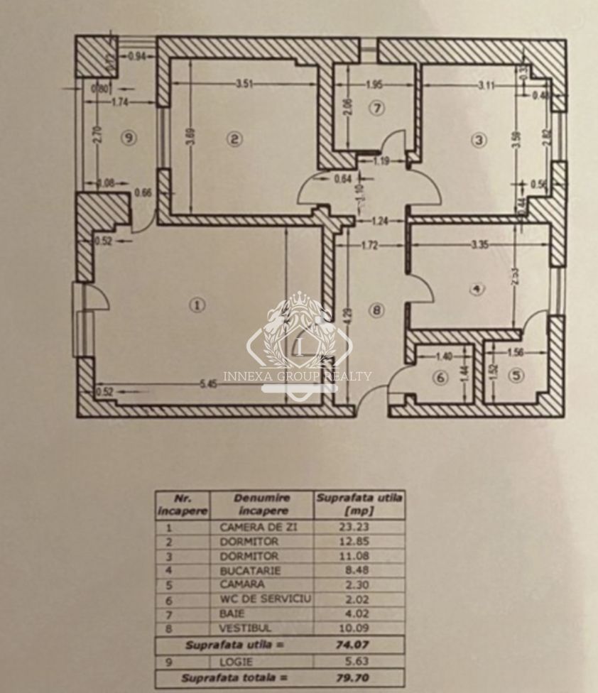 Barbu Vacarescu - Parcul Circului | Apartament 3 camere | Bloc 1990 reabilitat - Schiță 9