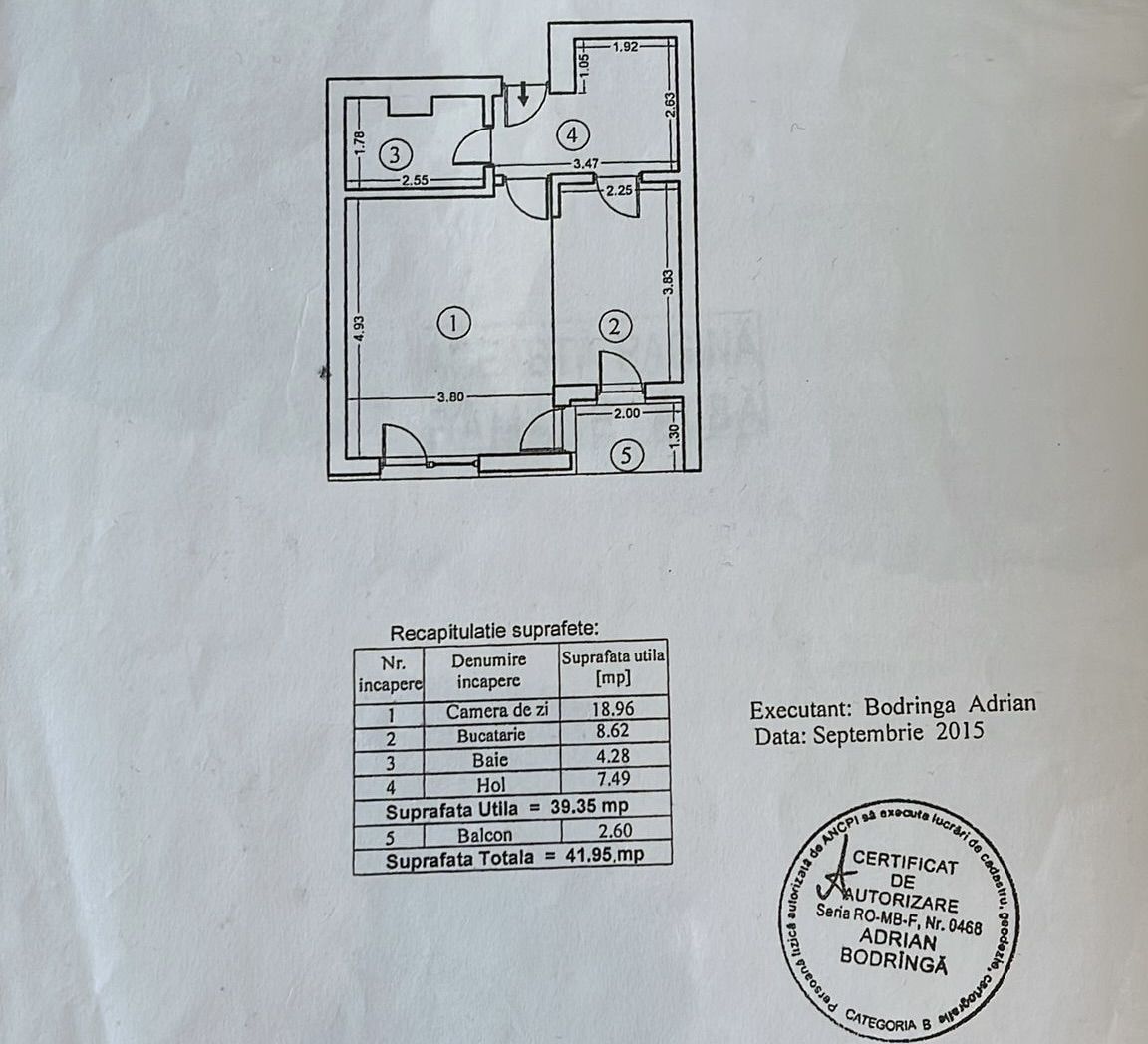 Apartament 1 Camera 20th Residence 2016 - Schiță 8