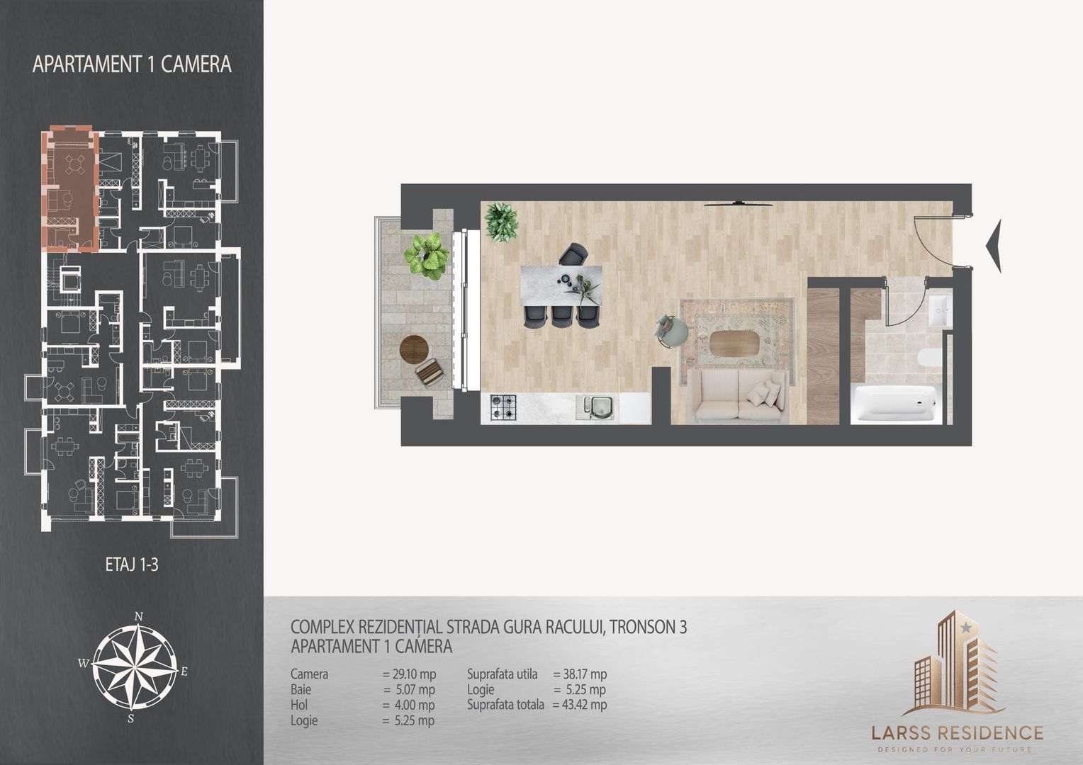 Garsoniera I Larss Residence Th. Pallady I Vanzare - Poză 3