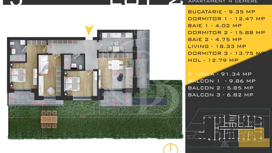 4 camere cu gradina Titan Pallady  Metrou Nicolae Teclu - Schiță 11