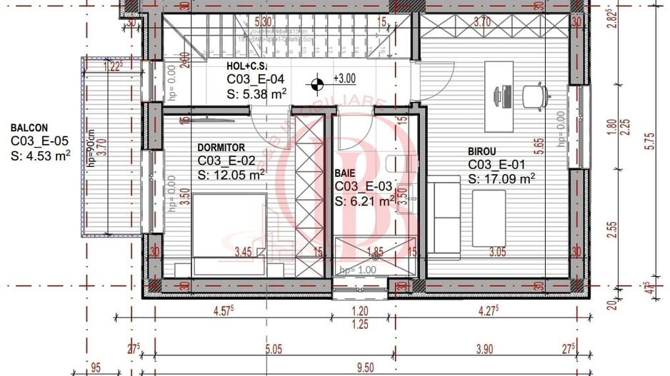 Vilă Triplex 4 Cam Arhitectură Modernă- Grădină Individuală -Panouri solare - Schiță 10