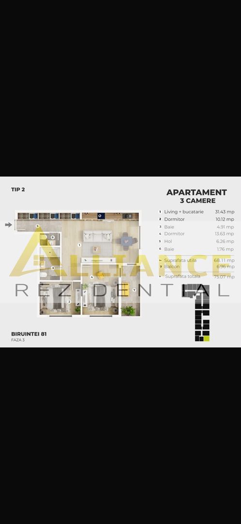 APARTAMENT 3 CAMERE | 2 BĂI | METROU BERCENI - Poză 4