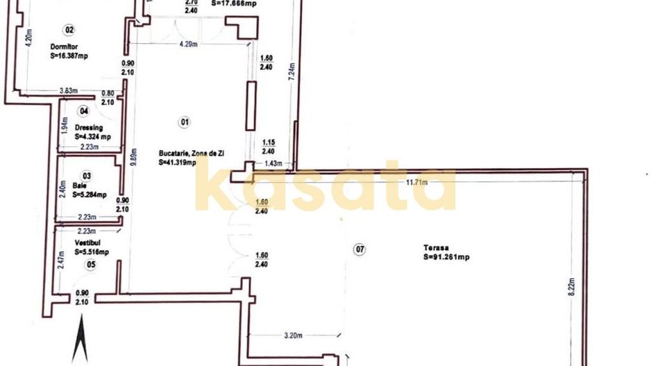 Penthouse de vanzare| terasă panoramică 109 mp | 2 locuri de parcare - Schiță 11