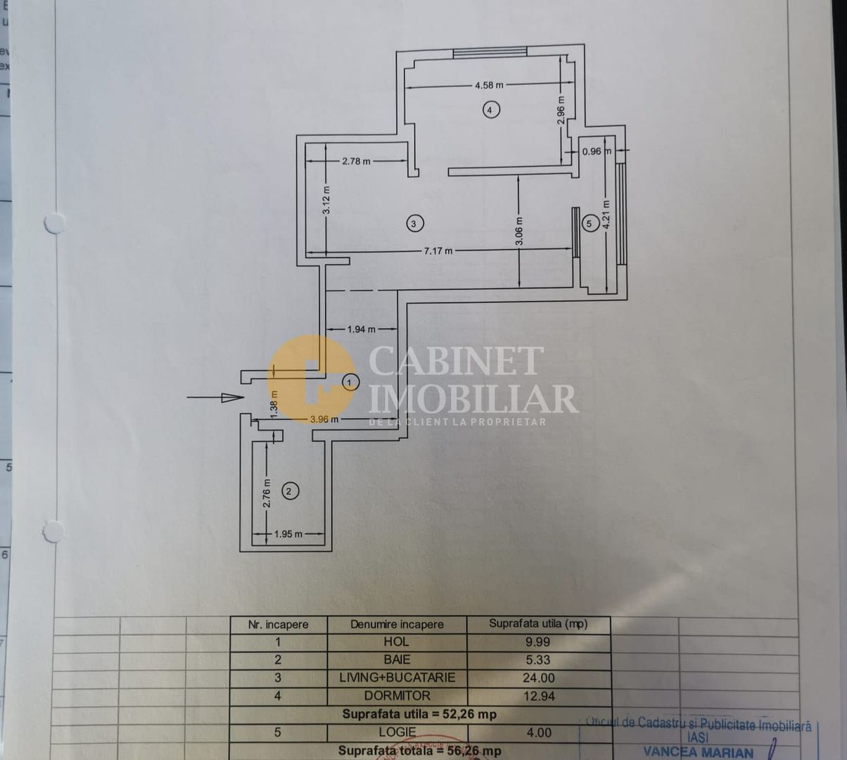 2 CAMERE - ETAJ INTERMEDIAR - BLOC NOU - VALEA LUPULUI - Schiță 11