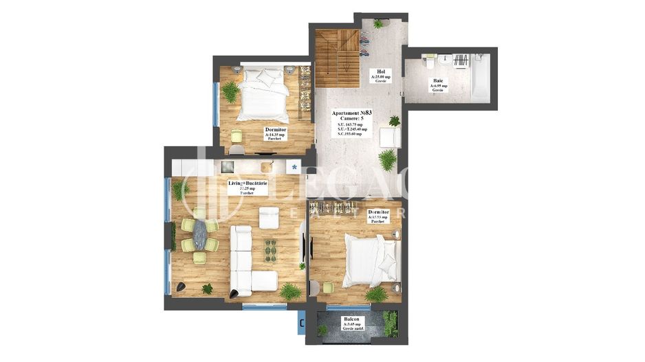 Vânzare - Penthouse zona Copou, 163.75 mp utili + 81.65 mp terasă - Poză 3