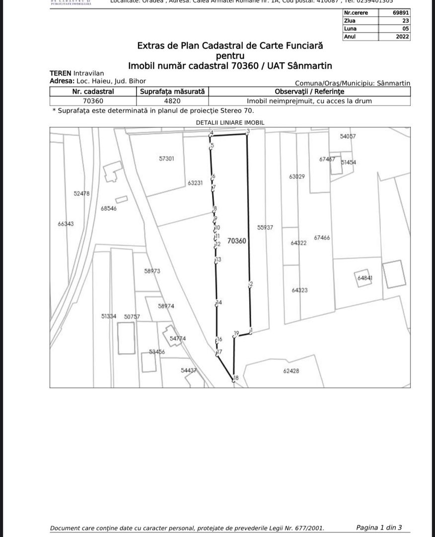 Teren 4820 mp in Băile 1 Mai/ Haieu / 53 euro mp - Poză 2