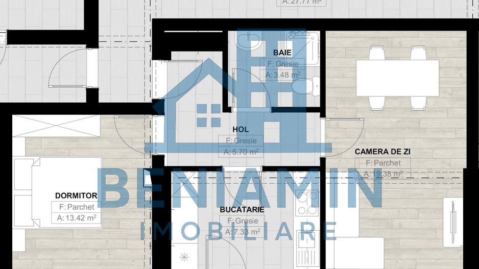 2 camere - etaj 2 -Bloc Nou- Incalzire in pardoseala - Parcare - Poză 2