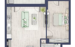 Apartament 2 camere | Etaj 3 | Balcon 10.7 mp | Turnisor - Poză 1