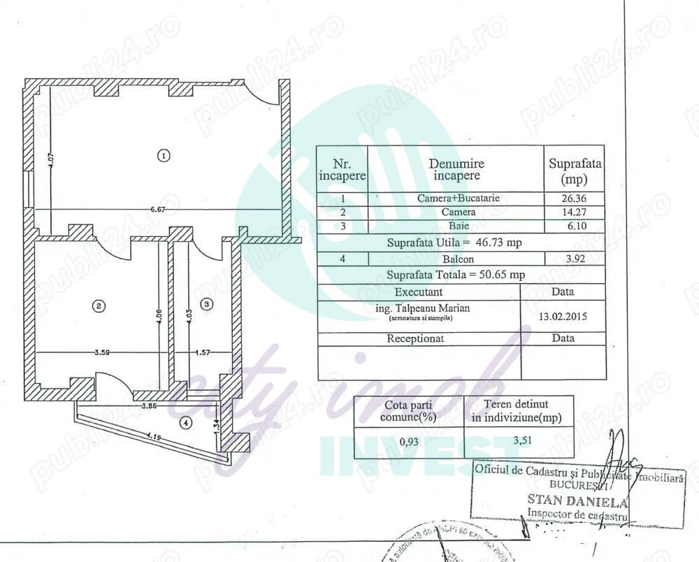 2 camare BLOC 2014 - 5 minute de METROU - Poză 1