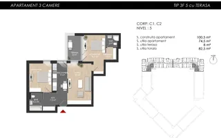 Ansamblu rezidential - Bucurestii Noi | Apartament 3 camere - Poză 15