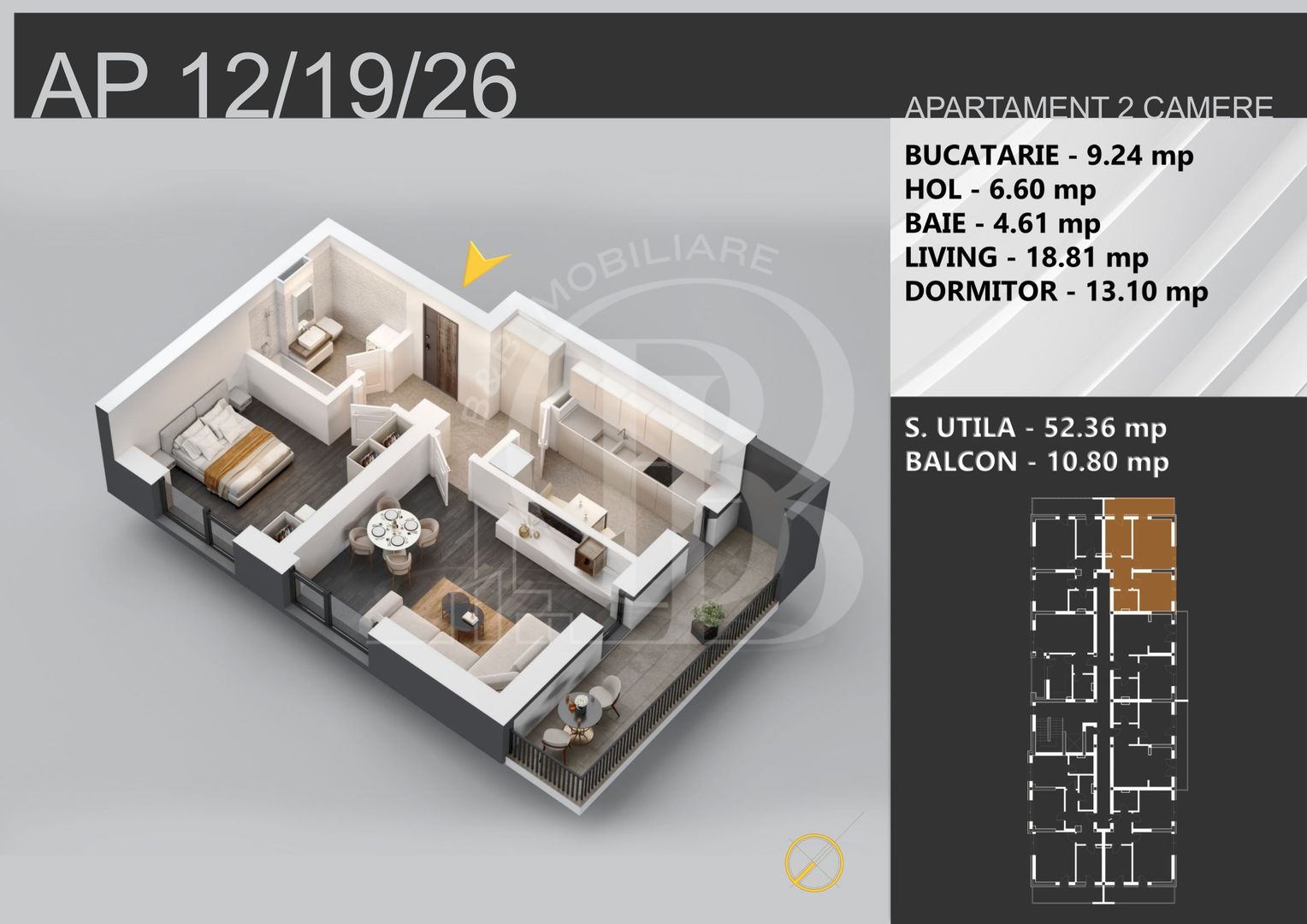 2 camere decomandat bloc boutique 7min STB Bratarii - Schiță 6