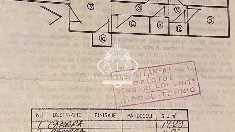 Apartament 3 camere decomandat centrala proprie in zona Fizicienilor - Schiță 8